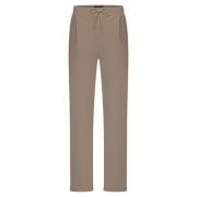 Taupe Straight Leg Broek met Striksluiting Lady Day , Beige , Dames