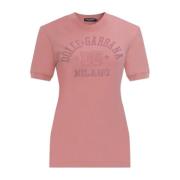 T-shirt met bedrukt logo Dolce & Gabbana , Pink , Dames