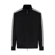 Diagonale Zip Sweater met Elastische Banden Emporio Armani , Black , H...