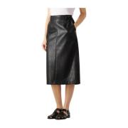 Zwarte Faux Leren Rok Neo Noir , Black , Dames