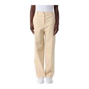 Wijde Pijp Katoenen Broek Hugo Boss , Beige , Dames