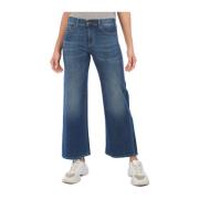 Wide Leg Denim Jeans Emporio Armani , Blue , Dames