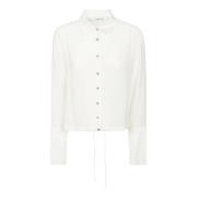 Witte Blouse met Kraag en Gouden Knopen Liviana Conti , White , Dames