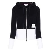 Kleur Blok Rits Hoodie met 4 Bar Thom Browne , Blue , Dames