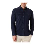 Casual Overshirt Heren Donkerblauw Profuomo , Blue , Heren