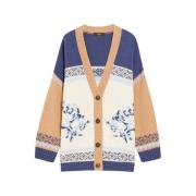 Gebreide katoenen vest met V-hals Max Mara Weekend , Multicolor , Dame...