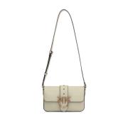 Witte en Gouden Schoudertas Pinko , White , Dames