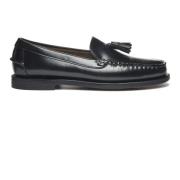 Zwarte leren mocassin voor vrouwen Sebago , Black , Dames