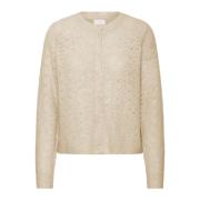 Gebreide Cardigan Oxford Tan Ichi , Beige , Dames