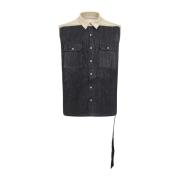 Jumbo Vest Rick Owens , Black , Heren