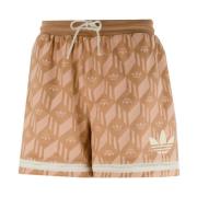 Monogram Beige Casual Shorts Adidas , Beige , Heren