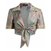 Multicolor Paisley Print Zijden Top Etro , Multicolor , Dames