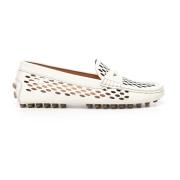 Witte platte schoenen met Gommino-stijl Tod's , White , Dames