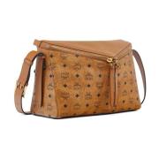 Diamanten 3D Schoudertas in Visetos Leder Mix MCM , Brown , Dames