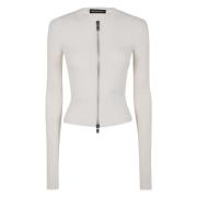 Gekropt katoenen vest met rits Ann Demeulemeester , Beige , Dames