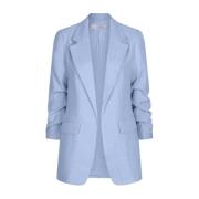 Lichtblauwe Linnen Look Blazer Esqualo , Blue , Dames