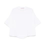 Witte Oversized T-shirt met Achterprint Plan C , White , Dames