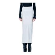 Gebreide Panel Midi Rok Rick Owens , Gray , Dames