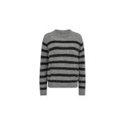 Gestreepte Crewneck Gebreid - Sharkskin MOS Mosh , Gray , Dames