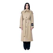 Logo Patch Trench Coat Jean Paul Gaultier , Beige , Dames