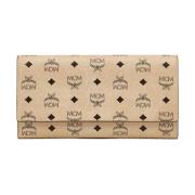 Drievoudige portemonnee in Visetos MCM , Beige , Dames