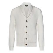 Witte Gebreide Trui Elegante Shawl Revers Tom Ford , White , Heren