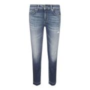 Blauwe Ss23 Dames Denim Jeans Dondup , Blue , Dames