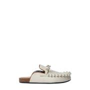 Ruffle Leren Muiltjes JW Anderson , White , Dames