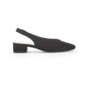 Zwarte suède leren achterband pumps Gabor , Black , Dames