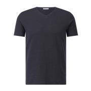 Linnenmix Klassiek V-hals T-shirt Kiefermann , Blue , Heren