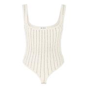 Wit Elegant Bodysuit Topwear The Attico , White , Dames