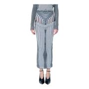 Mesh Midi Rok met Gedrapeerd Overlay Jean Paul Gaultier , Multicolor ,...