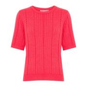 Geranium Gebreide Top Ihsella Stijl Ichi , Red , Dames