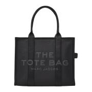 The Leather Large Tote Tas Marc Jacobs , Black , Dames