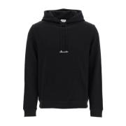 Zwarte Katoenen Hoodie Sweatshirt Aw23 Saint Laurent , Black , Heren