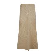 Suede Plooien Rok Issey Miyake , Beige , Dames