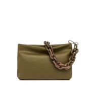 Clutch tas van gehamerd leer met ketting Gianni Chiarini , Green , Dam...