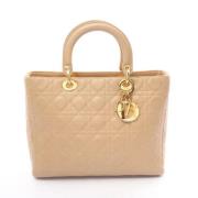 Pre-owned Leather handbags Dior Vintage , Beige , Dames