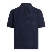 Blauw Jacquard Paisley T-shirt Polo Etro , Blue , Heren