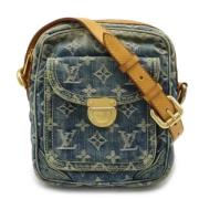 Pre-owned Denim shoulder-bags Louis Vuitton Vintage , Blue , Dames