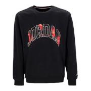 Zwarte Fleece Crewneck Sweatshirt Jordan , Black , Heren