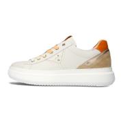 Beige Chunky Sole Low Top Sneakers Nerogiardini , White , Dames