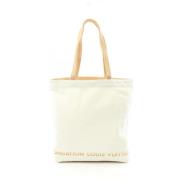 Pre-owned Canvas shoulder-bags Louis Vuitton Vintage , White , Dames