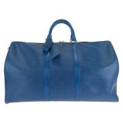 Pre-owned Leather travel-bags Louis Vuitton Vintage , Blue , Dames