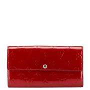 Pre-owned Leather wallets Louis Vuitton Vintage , Red , Dames