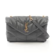 Pre-owned Leather shoulder-bags Yves Saint Laurent Vintage , Gray , Da...