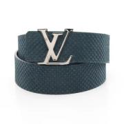 Pre-owned Leather belts Louis Vuitton Vintage , Green , Heren