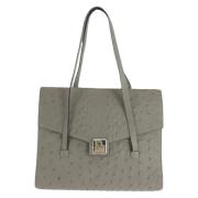 Pre-owned Leather handbags Dior Vintage , Gray , Dames