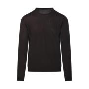 Ebano Ronde Hals Sweater Roberto Collina , Black , Heren