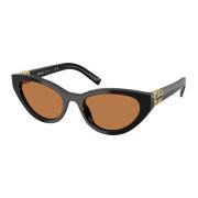 Stijlvolle zonnebril in goud Miu Miu , Black , Dames